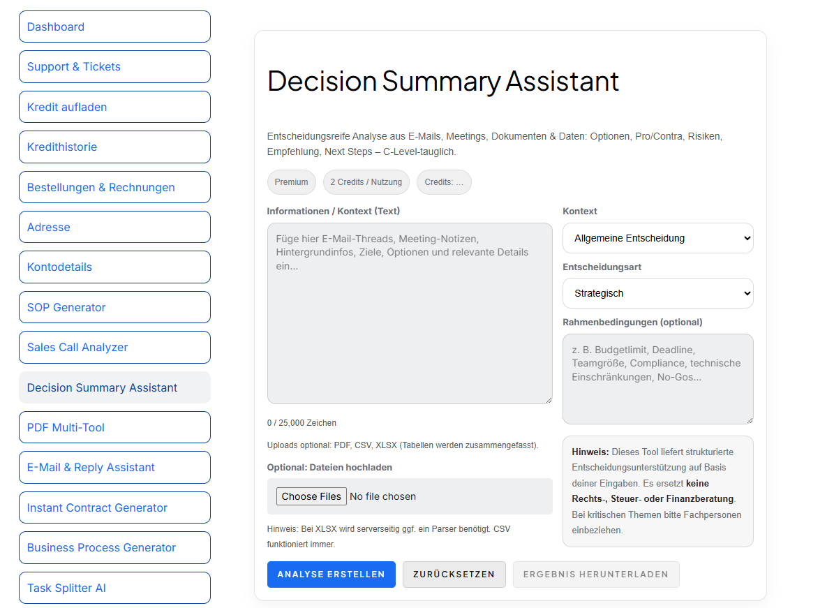 Decision Summary Assistant